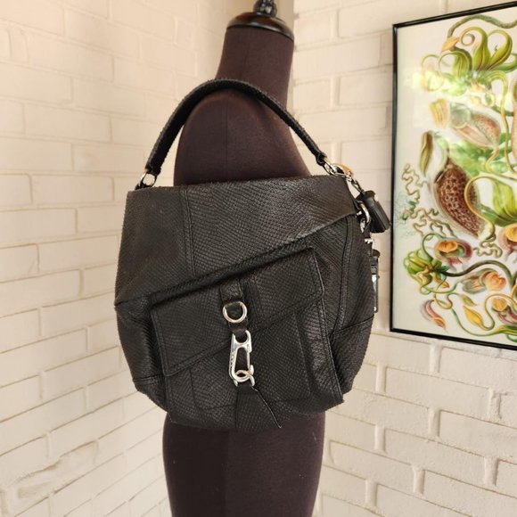 Vtg y2k L.A.M.B Gwen Stephani Black Leather Purse - Picture 3 of 8